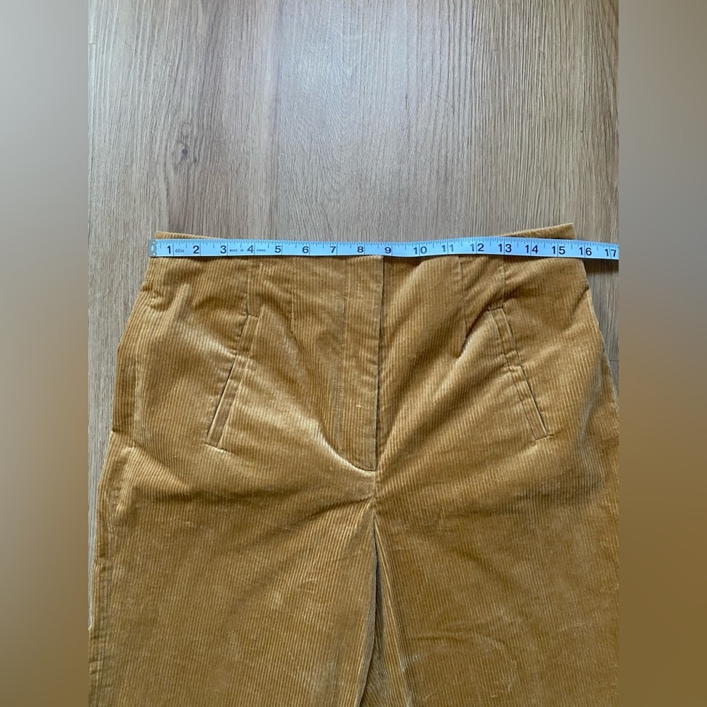 NWT Veronica Beard High-Waist Wide-Leg Corduroy Dova Pants in Camel - Picture 7 of 11